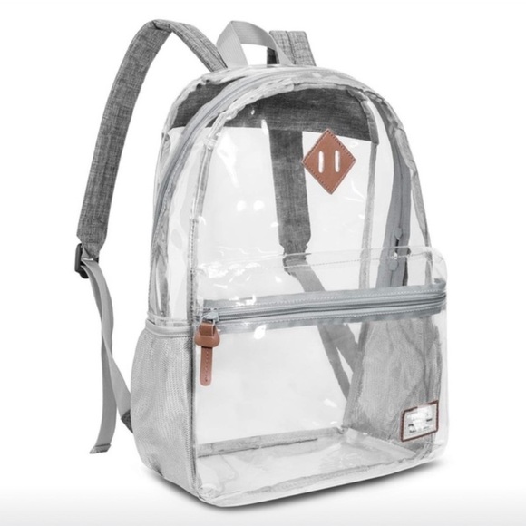 Clear transparent see through light backpack bag main image 5